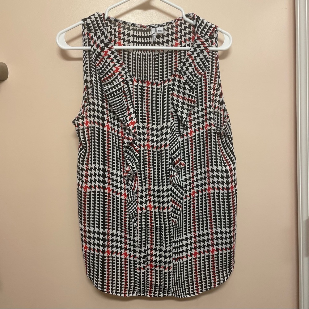 Elle Black and Red Geometric Blouse